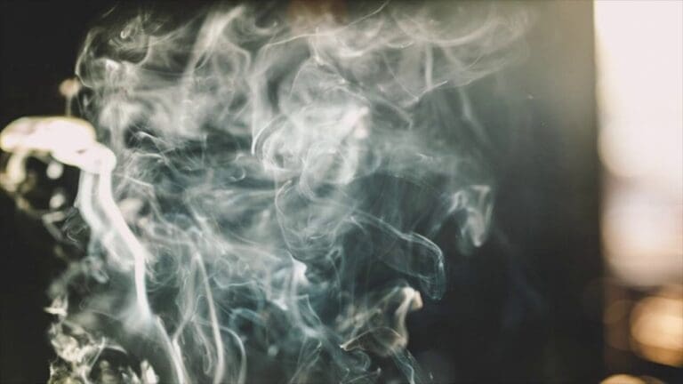 cigarette smoke cloud in a room.