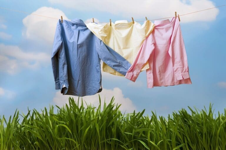 clothes are drying in the fresh air.