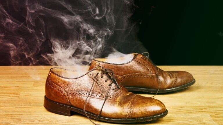 smelly leather shoes